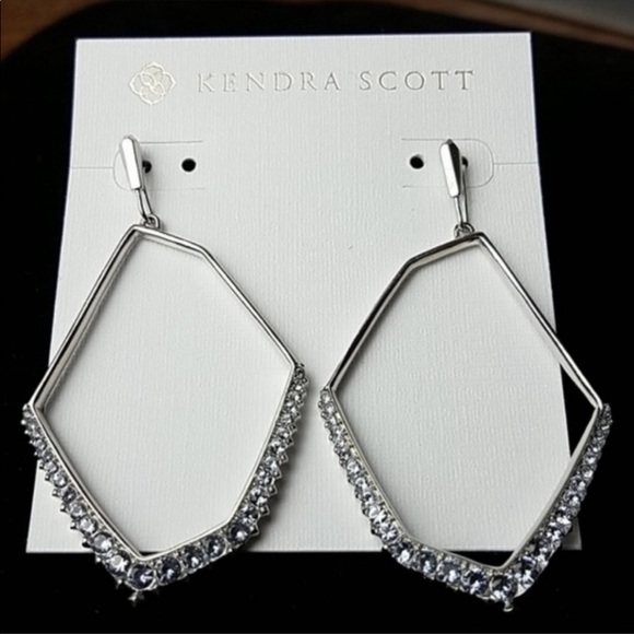 Kendra Scott Nell Silver Statement Earrings - Picture 2 of 2